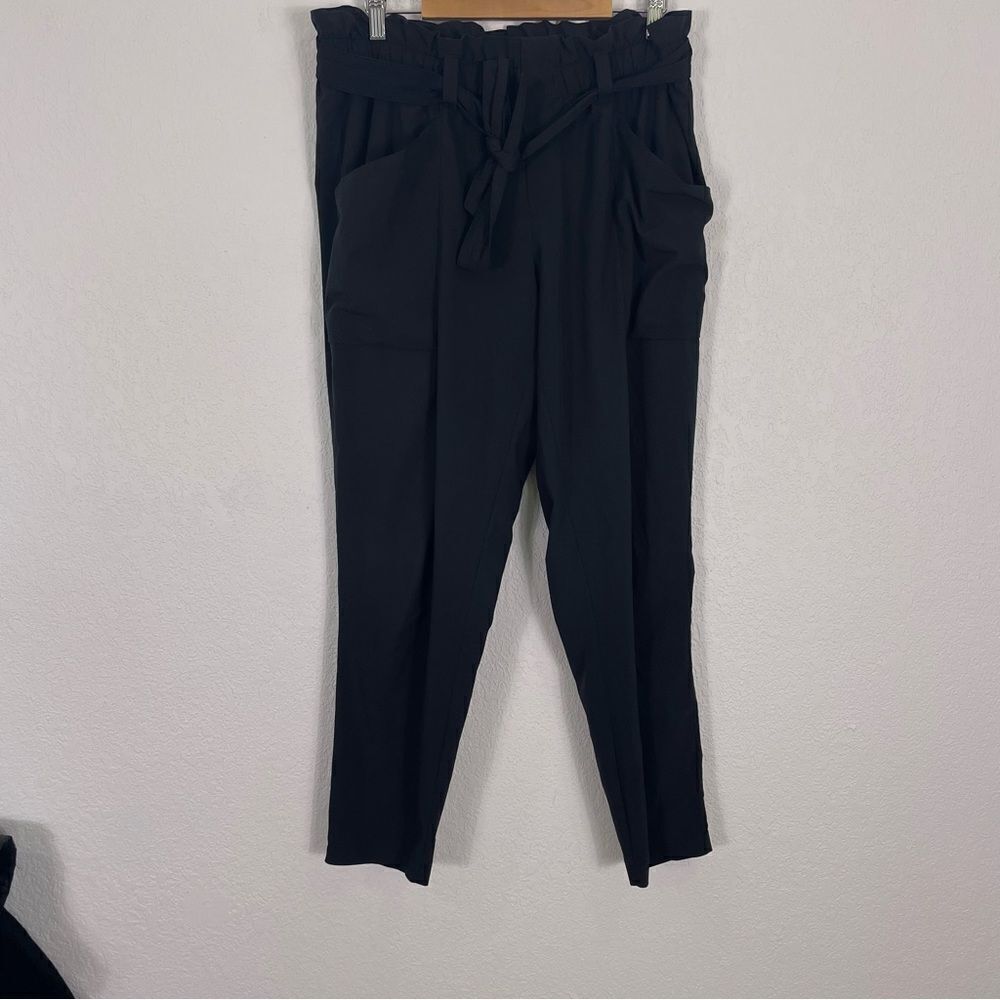Athleta‎ Black Straight Leg Jogger Nylon Pants size 14